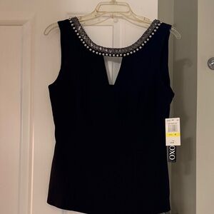 Oxo Women's Elegant Black Sleeveless Blouse